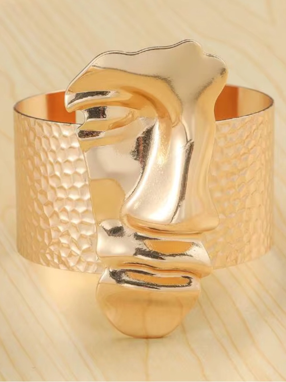 Cuff gold color face bracelet